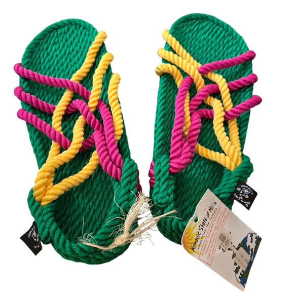 Nomadic State of Mind Rope Sandals Multicolor Unisex Size 39 Washable Boho - Picture 5 of 7